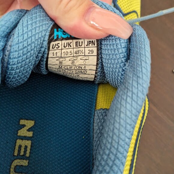 GENUINE Hoka One One Clifton 4 Men's Sulphur Spring Midnight 1016723 SIZE 11 - Picture 5 of 5